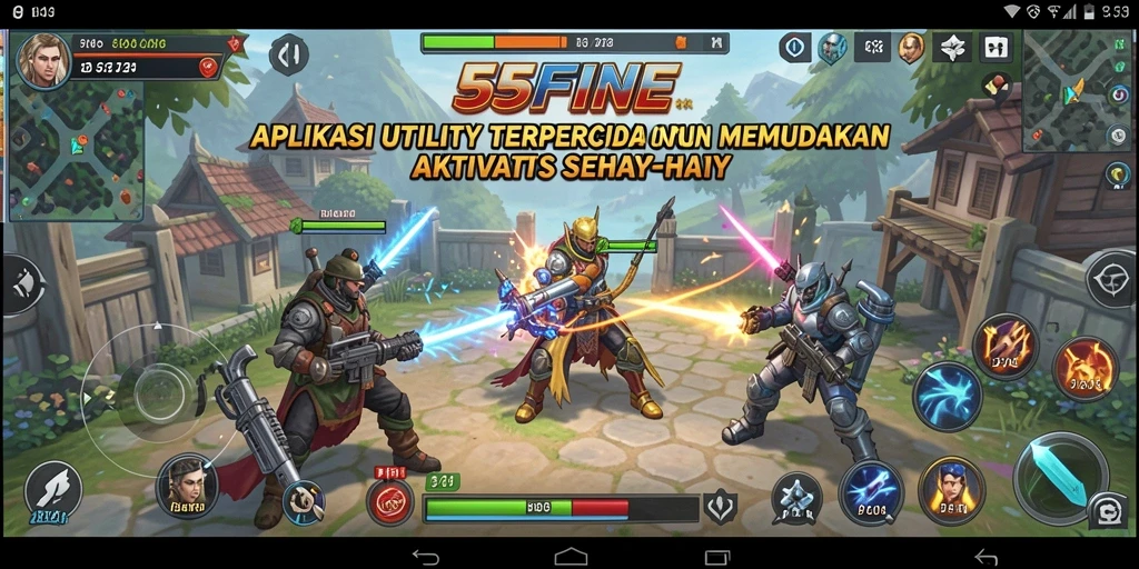 Tampilan antarmuka 55FIVE yang intuitif dan menarik.