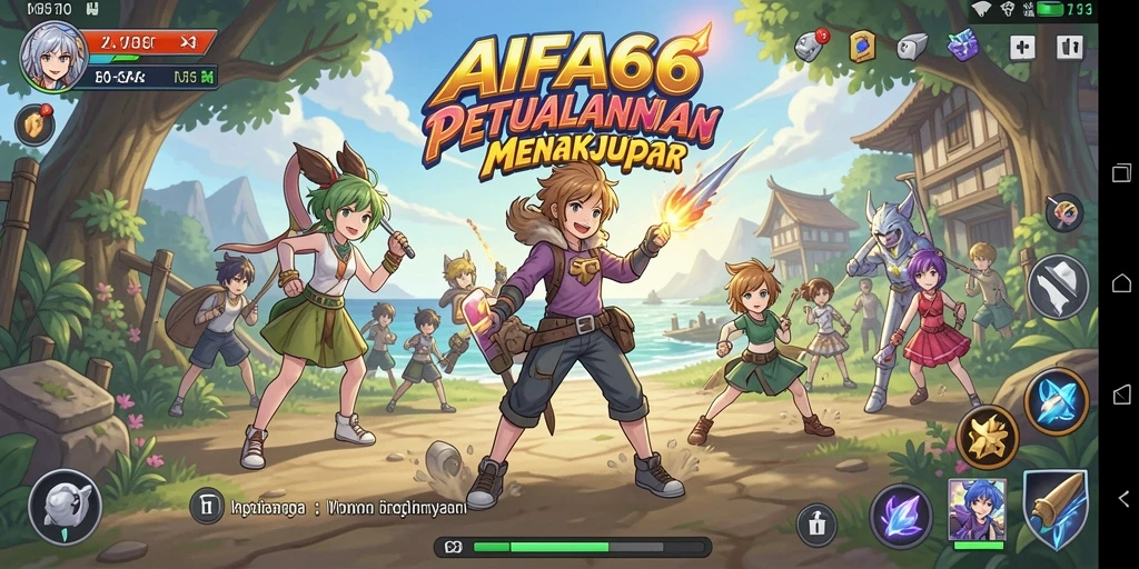 Screenshot utama AIFA66 menampilkan aksi mendebarkan dari karakter Anime.