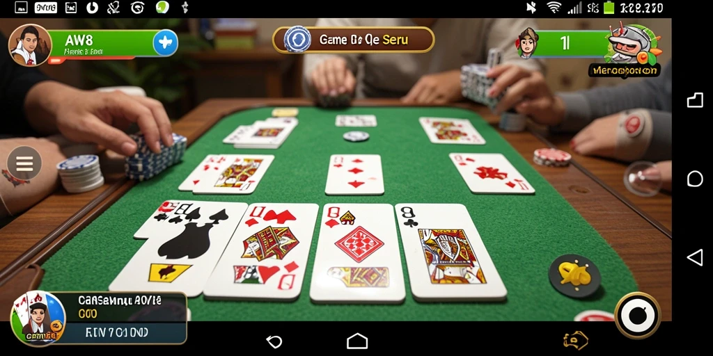 Screenshot gameplay AW8 menampilkan aksi seru permainan Gaple.