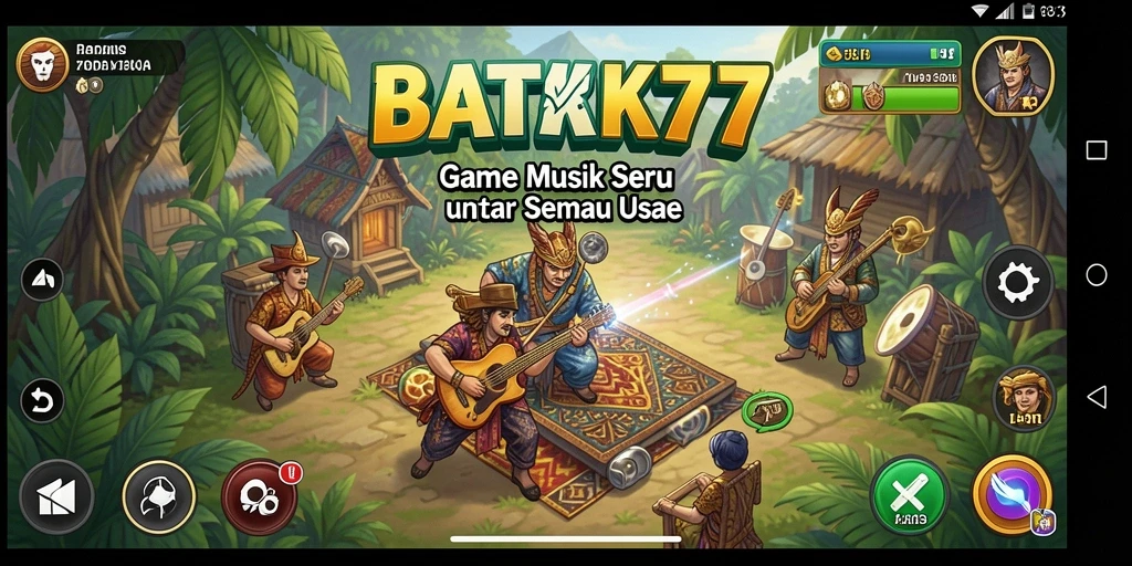 Tampilan gameplay seru di BATIK77 dengan lagu-lagu favorit.