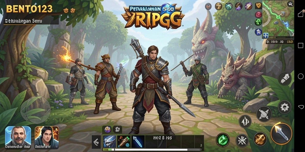Tangkapan layar utama BENTO123 menampilkan aksi seru dalam gameplay RPG.