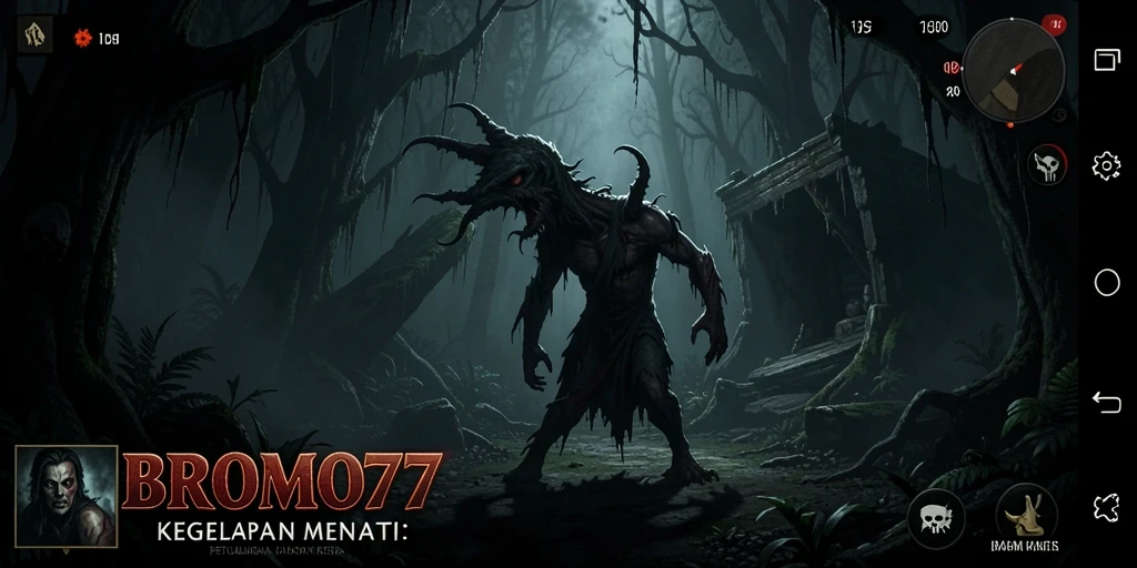 Gambaran gameplay menakutkan di BROMO77 dengan suasana mencekam.