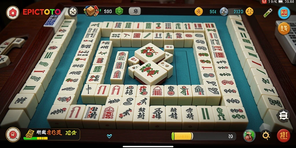 Screenshot utama EPICTOTO menampilkan gameplay Mahjong yang menyenangkan.
