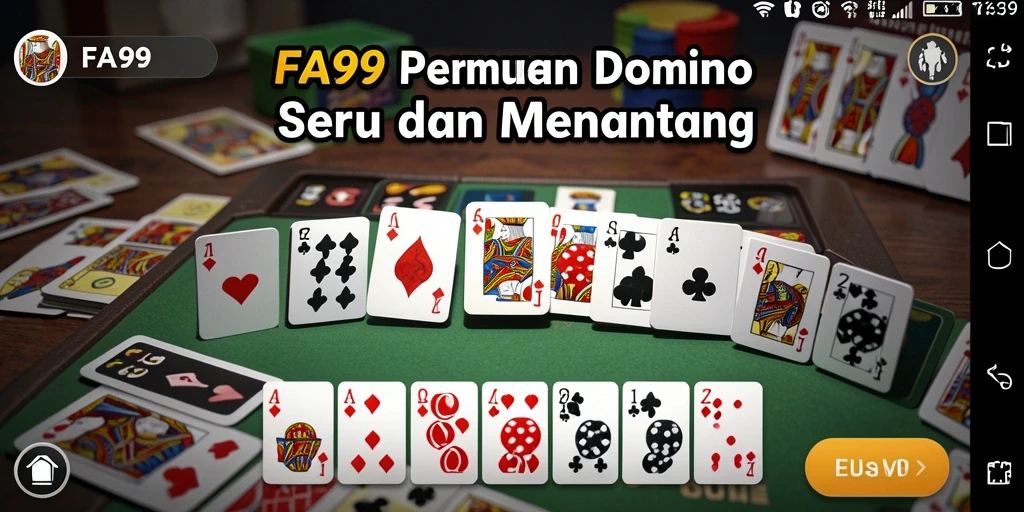 Screenshot gameplay FA99 yang menampilkan suasana permainan Domino yang seru.