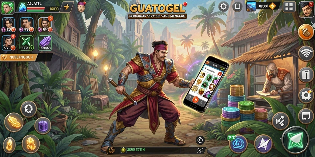 Screenshot GUATOGEL menampilkan gameplay strategi yang intens.
