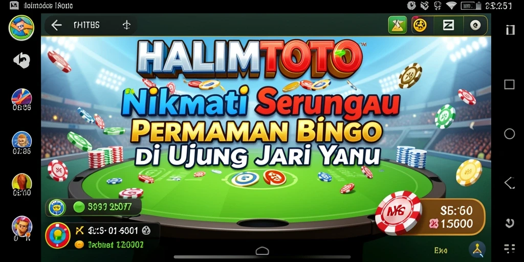 Tangkapan layar HALIMTOTO yang menampilkan gameplay Bingo yang seru.