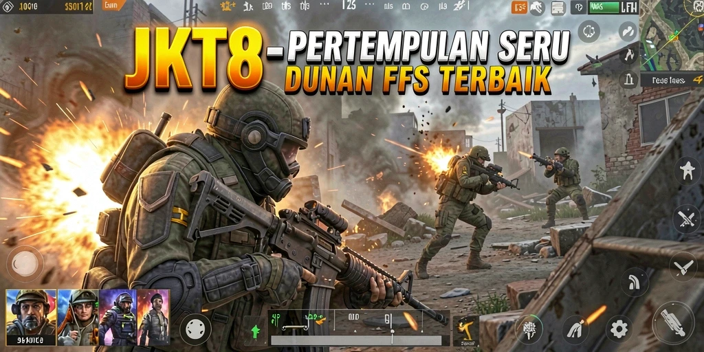 Gambaran gameplay seru dari JKT8 dengan aksi tembak-menembak intens.