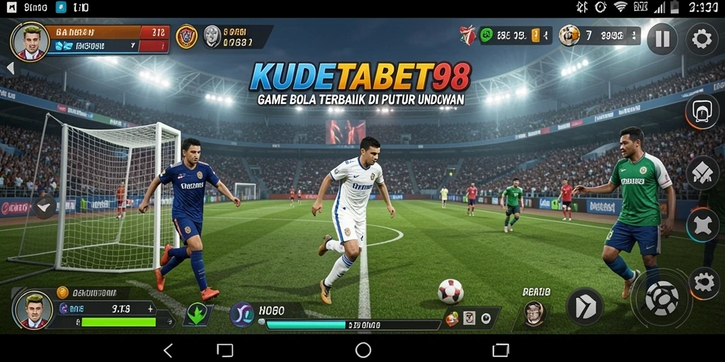 Gameplay seru KUDETABET98 menampilkan aksi sepak bola yang menegangkan.