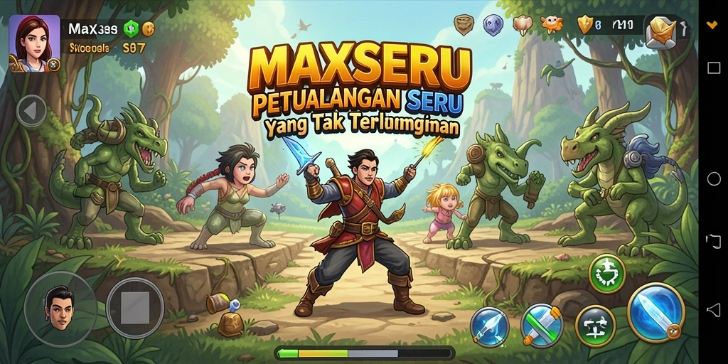 Gameplay seru MAXSERU yang penuh petualangan dan tantangan.