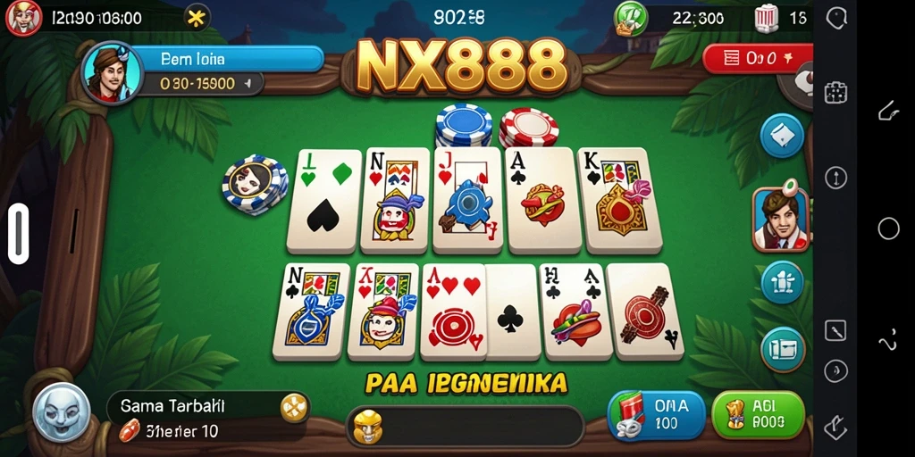 Tampilan gameplay seru dalam permainan Domino NX888.