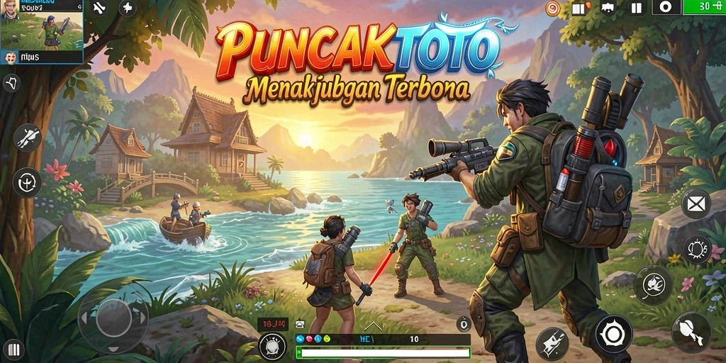 Screenshot gameplay PUNCAKTOTO yang menampilkan petualangan dalam dunia terbuka.