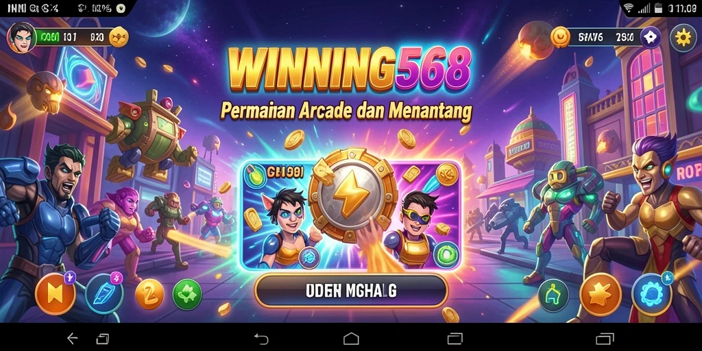 Screenshot utama WINNING568 menampilkan aksi seru gameplay Arcade.