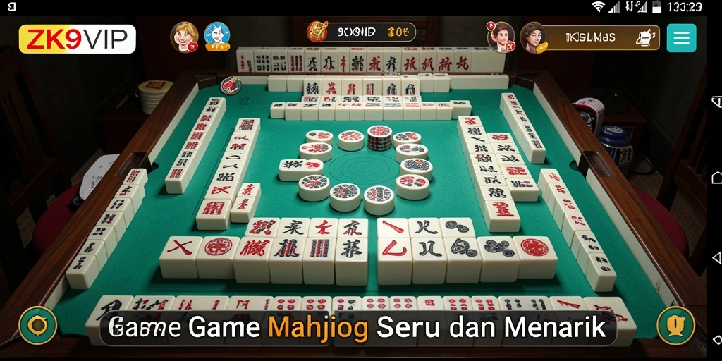 Screenshot gameplay ZK9VIP menampilkan suasana seru permainan Mahjong.